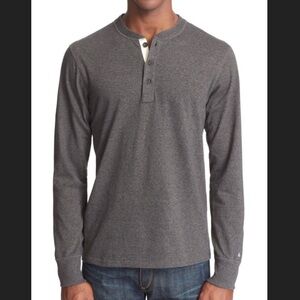 rag & bone Standard Issue Henley Long Sleeve Shirt Dark Heather Gray